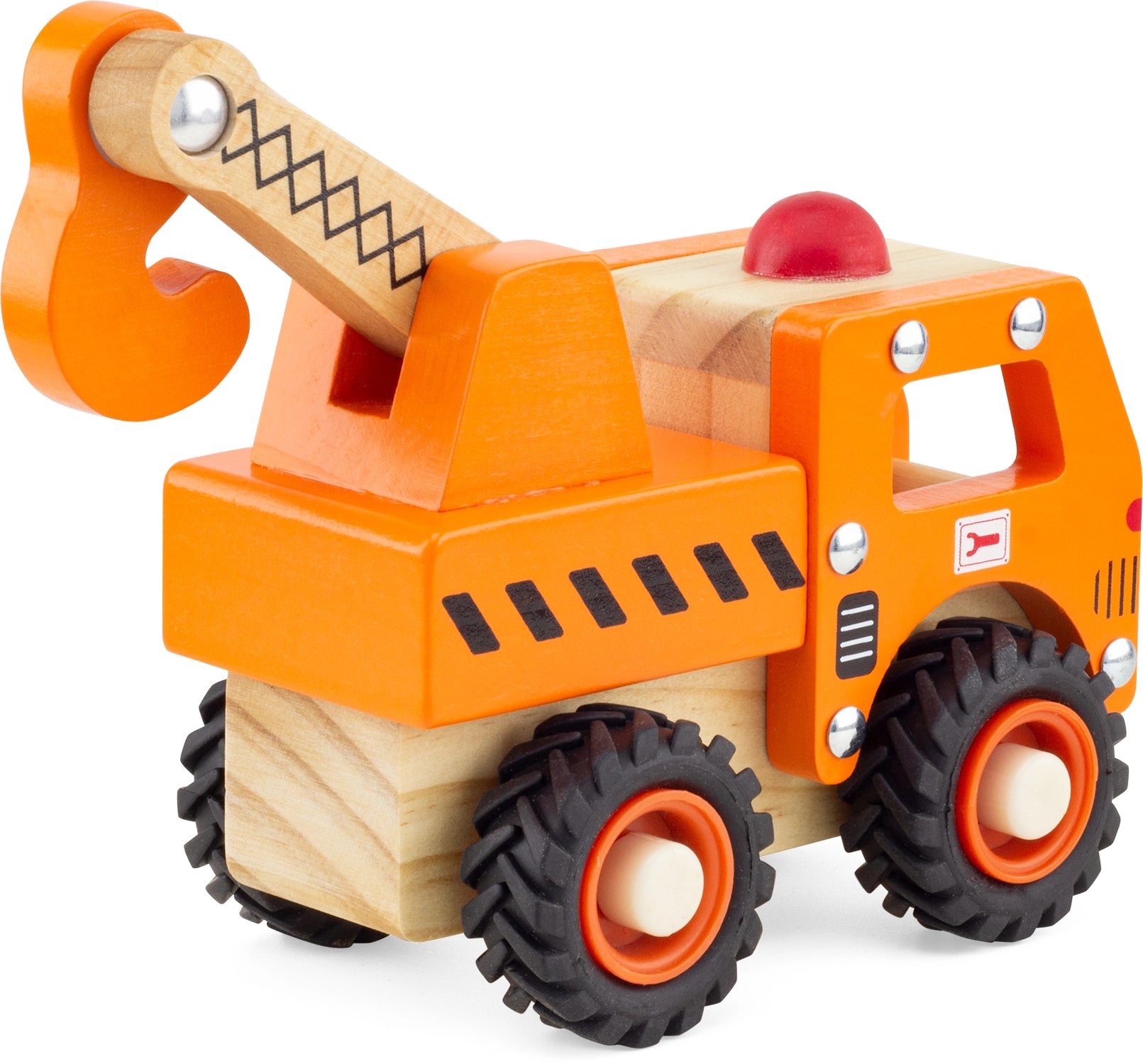 Kranwagen aus Naturholz mit Bewegarm