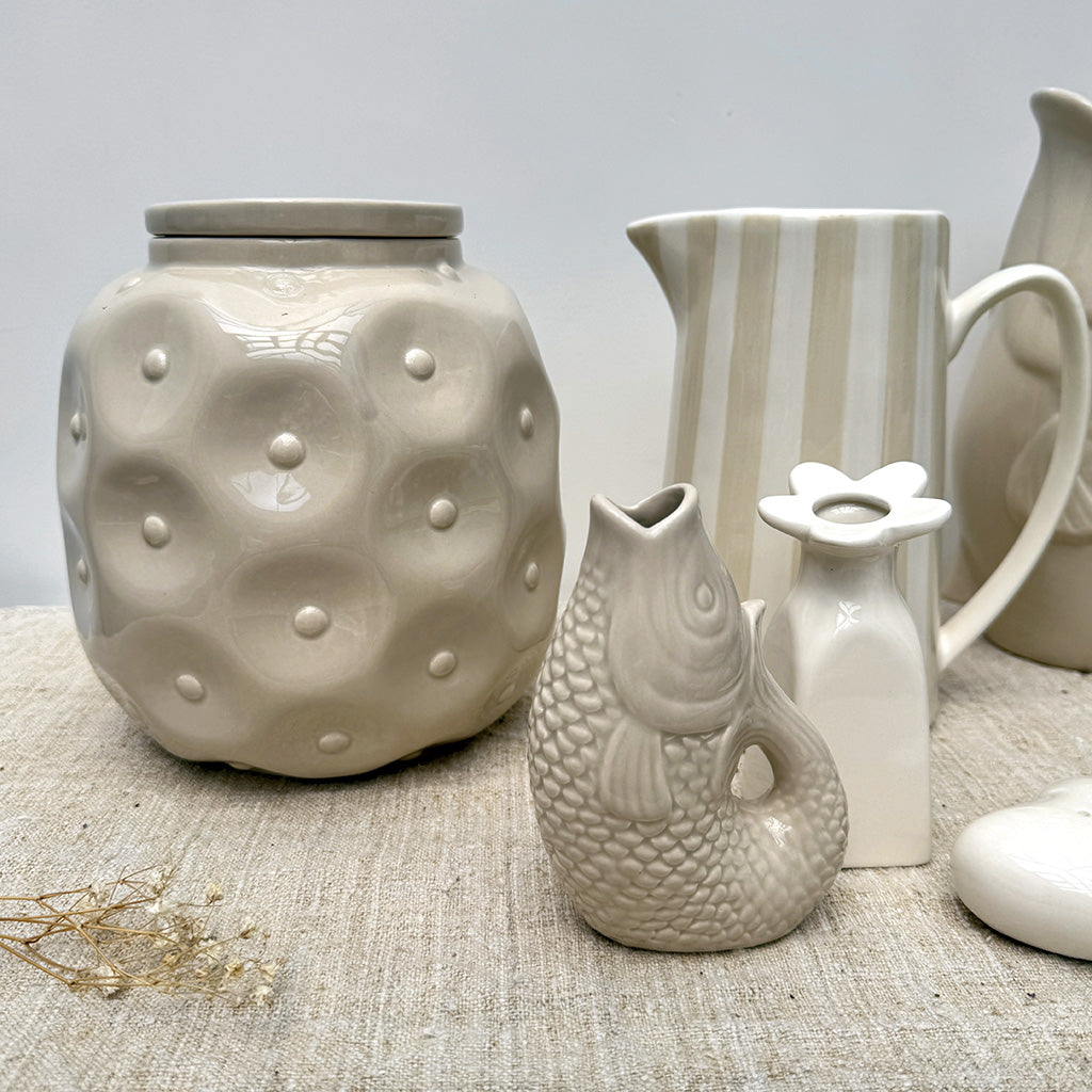 Fischkrugvase sandfarben
