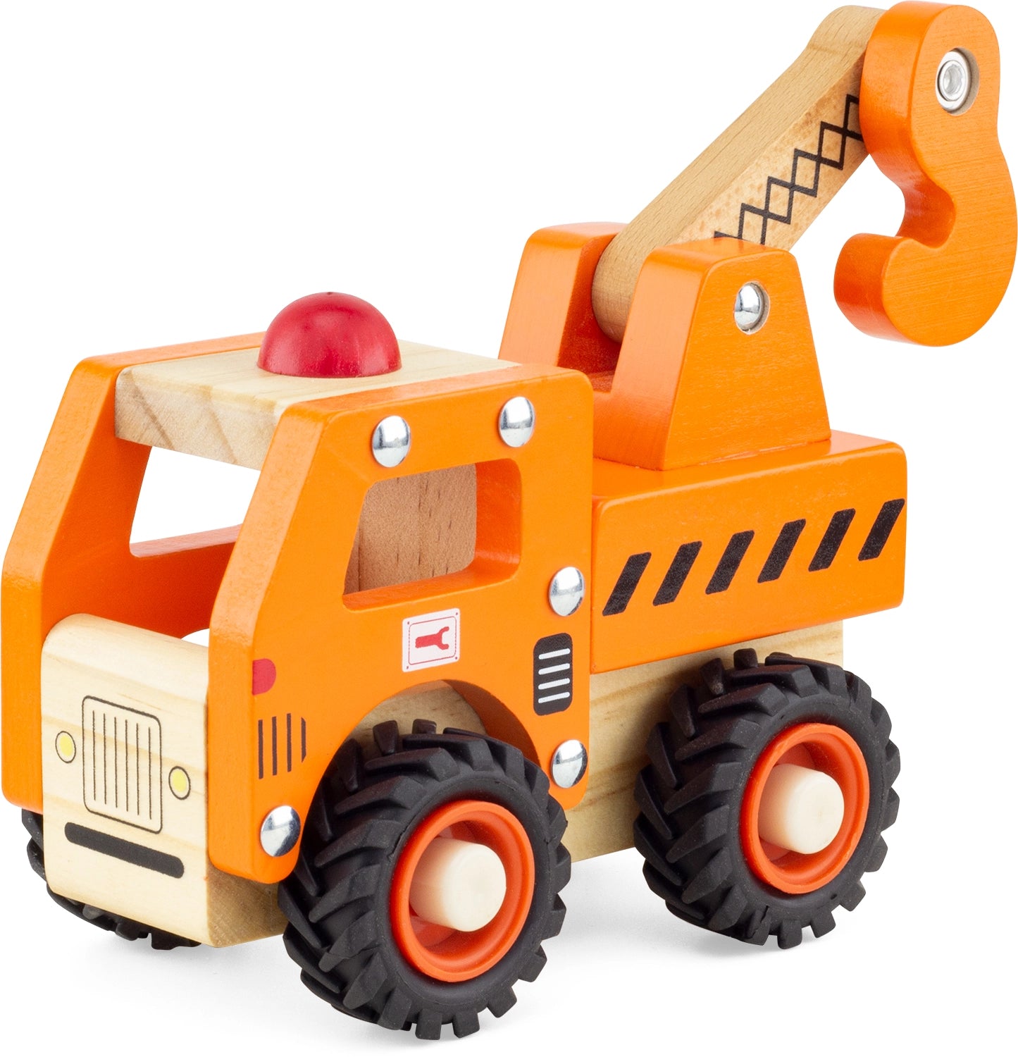 Kranwagen aus Naturholz mit Bewegarm